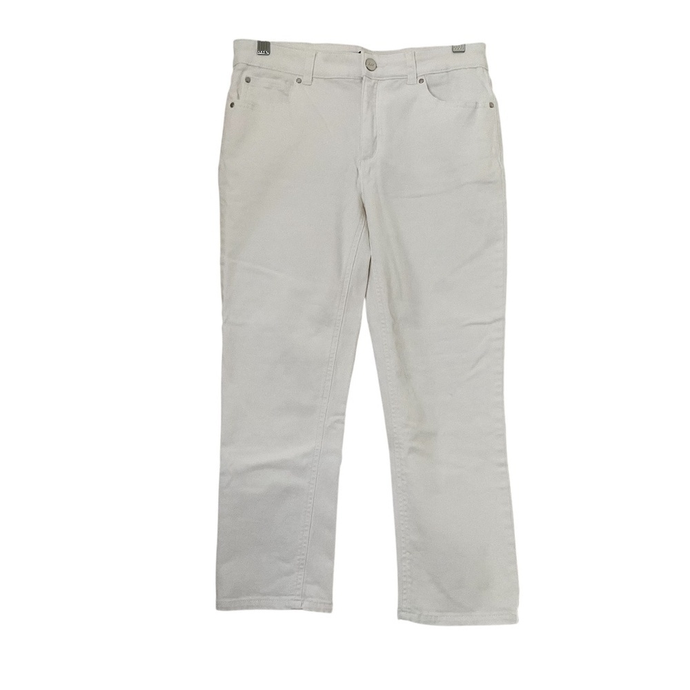 Jones NY Lexington Capri Pants Sz 2 White Slimming Classic Stretch Comfort Chic